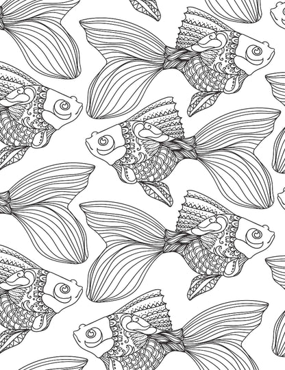 Ocean Adult Colouring Book for Peace & Relaxation | Underwater Scenes, Sea Creatures, and Marine Magic for Mindful Creativity and Stress Relief