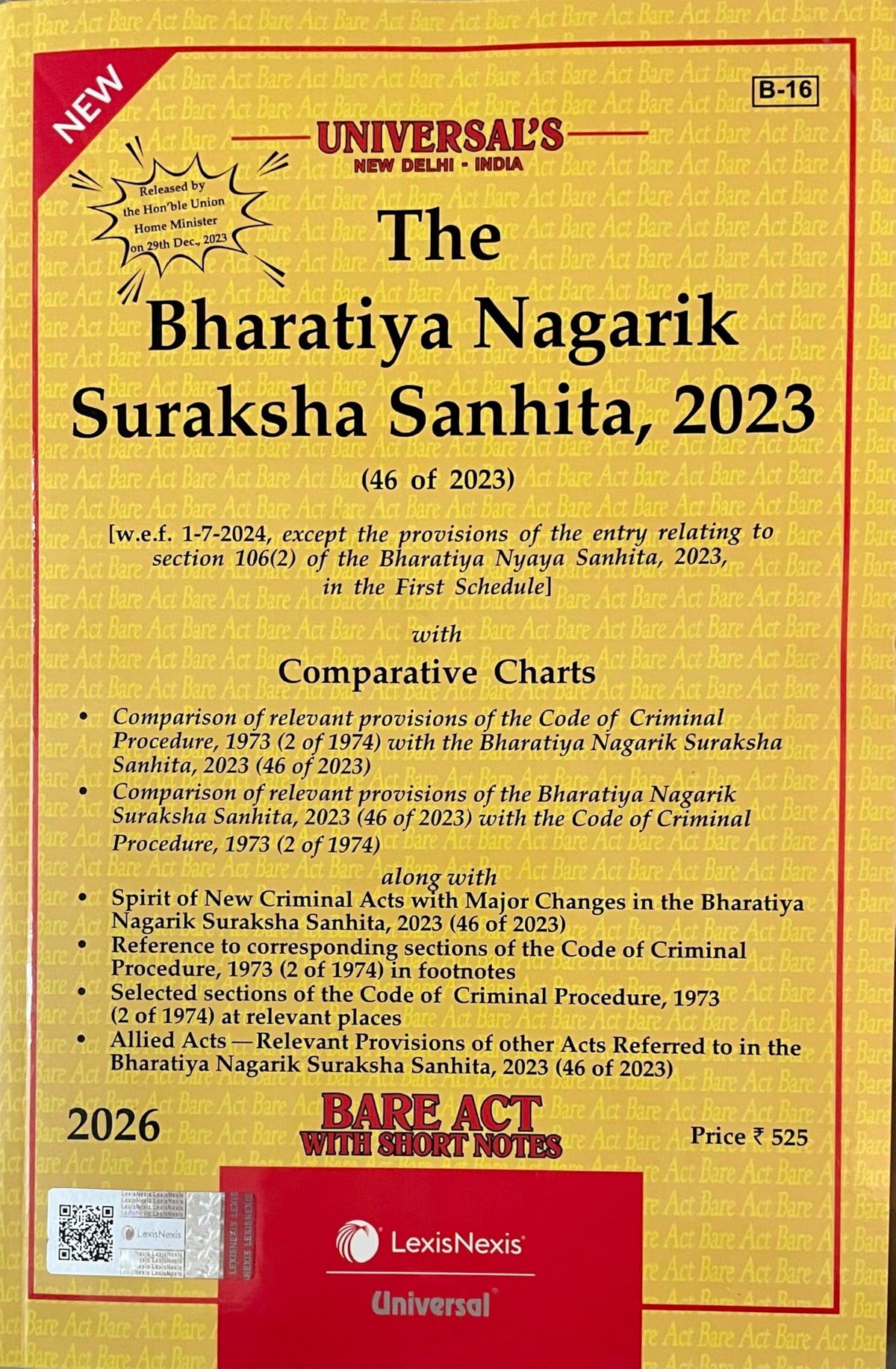 Universal Bhartiya Nagarik Suraksha Sanhita BNSS 2026 Bare act latest edition