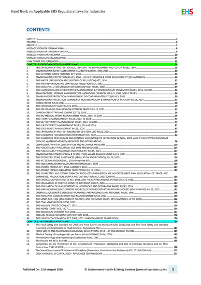 Handbook on Applicable EHS Regulatory Laws for Industries