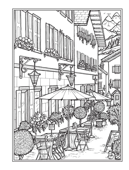Creative Haven Village Charm Coloring Book