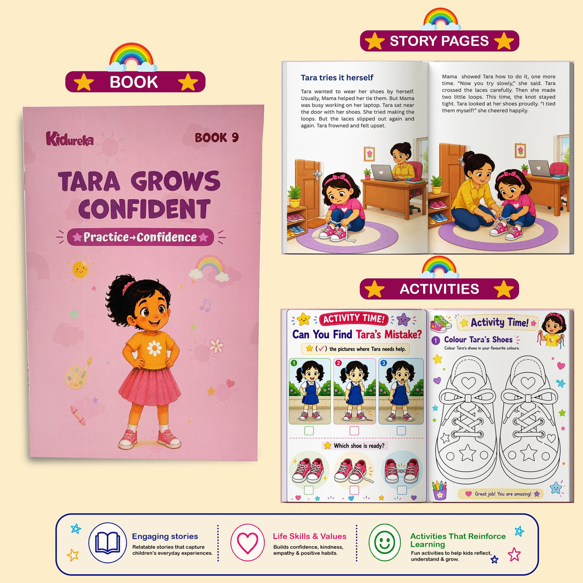 Kidureka The Tara & Kabir Story + Activity Series |10 Interactive Learning Books for Kids | Perfect for Ages 3–5 Years