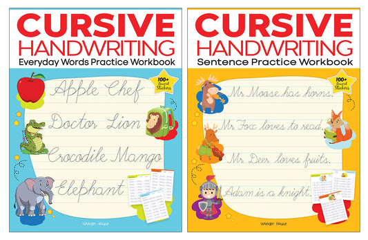 Cursive Handwriting - Everyday Letters And Sentences | Level 2 Practice Workbooks For Children (Set Of 2 Books)