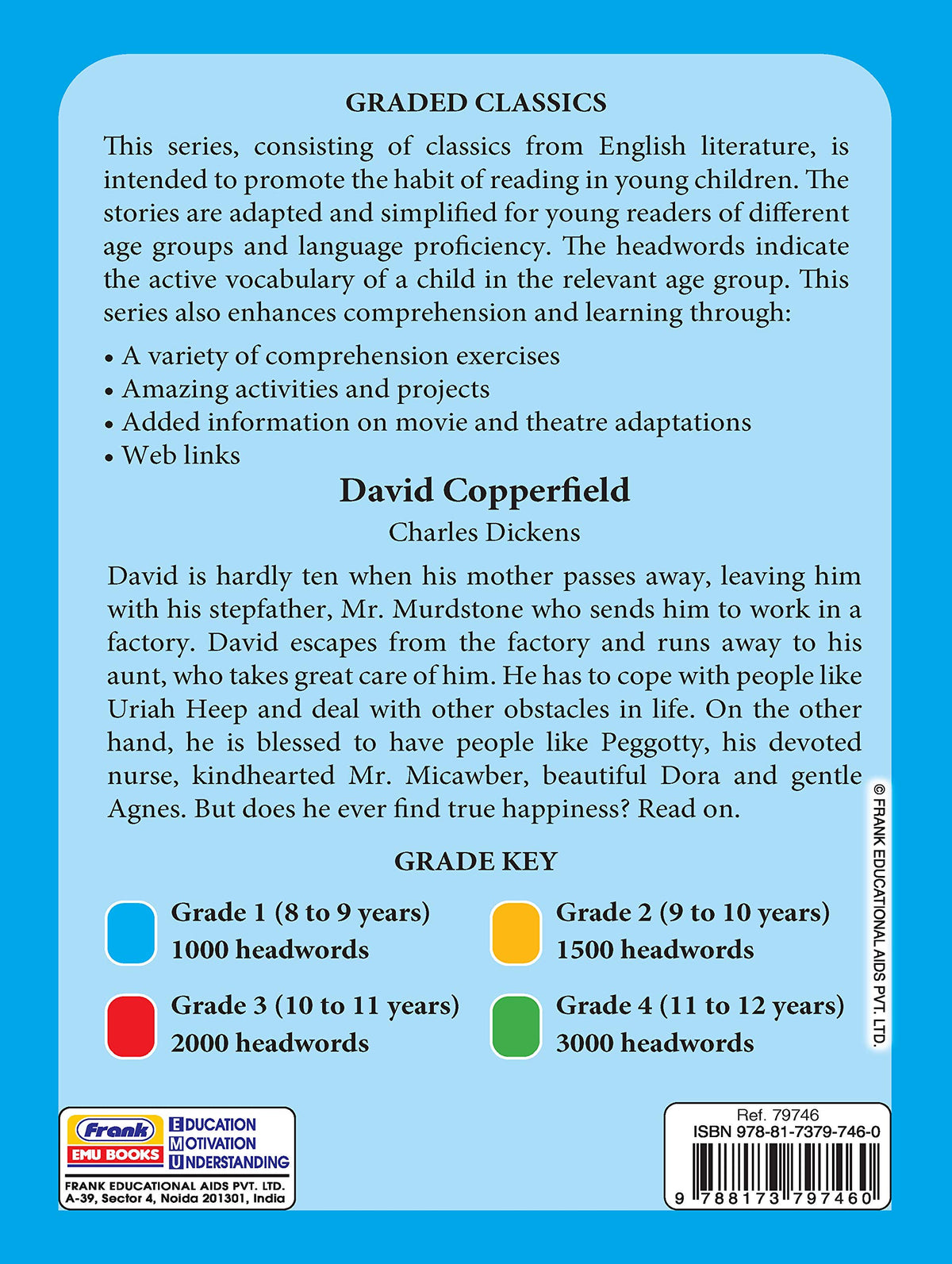 Frank EMU Books Graded Classics Story Book for Kids Age 8 to 9 Years - David Copperfield - English Novel for Children