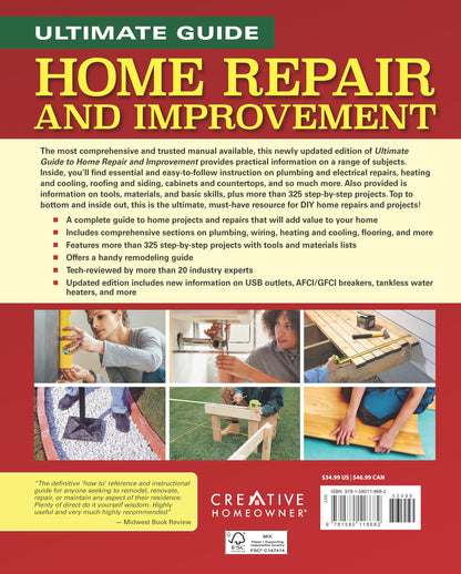 Ultimate Guide to Home Repair and Improvement, 3rd Updated Edition: Proven Money-Saving Projects, 3,400 Photos & Illustrations (Creative Homeowner) Step-by-Step DIY for Plumbing, Electrical, Carpentry