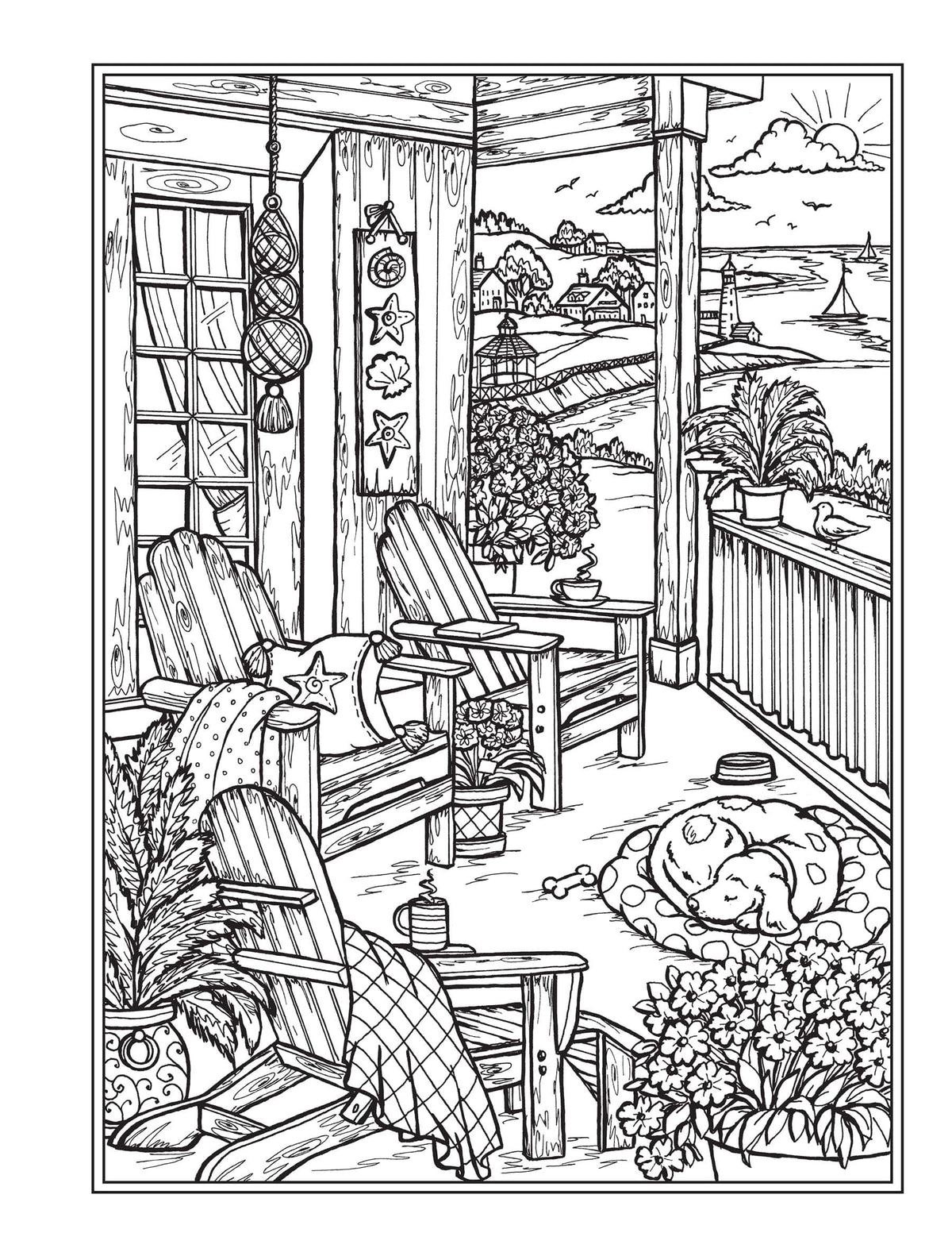 Creative Haven Village Charm Coloring Book