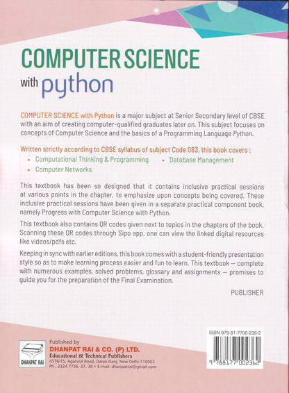 Progress In Computer Science With Python Textbook & Practical Book For Class 12 - by Sumita Arora (2026-27)