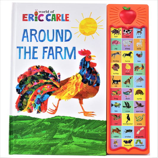 World of Eric Carle, Around the Farm 30-Button Animal Sound Book - Great for First Words - PI Kids 