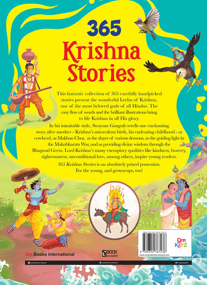 365 Krishna Stories: Tales of Lord Krishna’s Miracles, Wisdom & Devotion | Inspiring Hindu Stories for Kids & Families | Illustrated Storybook from the Bhagavad Gita & Puranas | Ages 8+