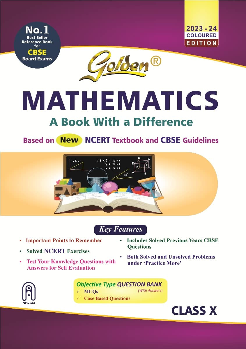 Golden Mathematics: Based on NCERT for Class-10 (For CBSE 2023 Board Exams  includes Objective Type Question Bank) by Kishan Hari (Author) book cover