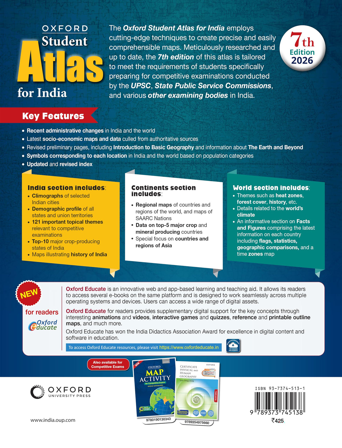Oxford Student Atlas for India | For UPSC and Other Competitive Exams | 7th Edition
