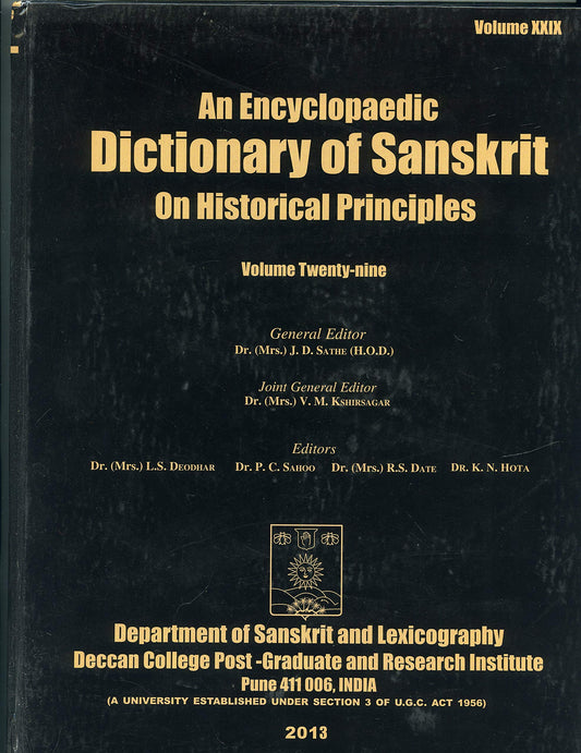 An Ecnyclopaedic Dictionary of Sanskrit On Historical Principles: Vol. 29 book cover