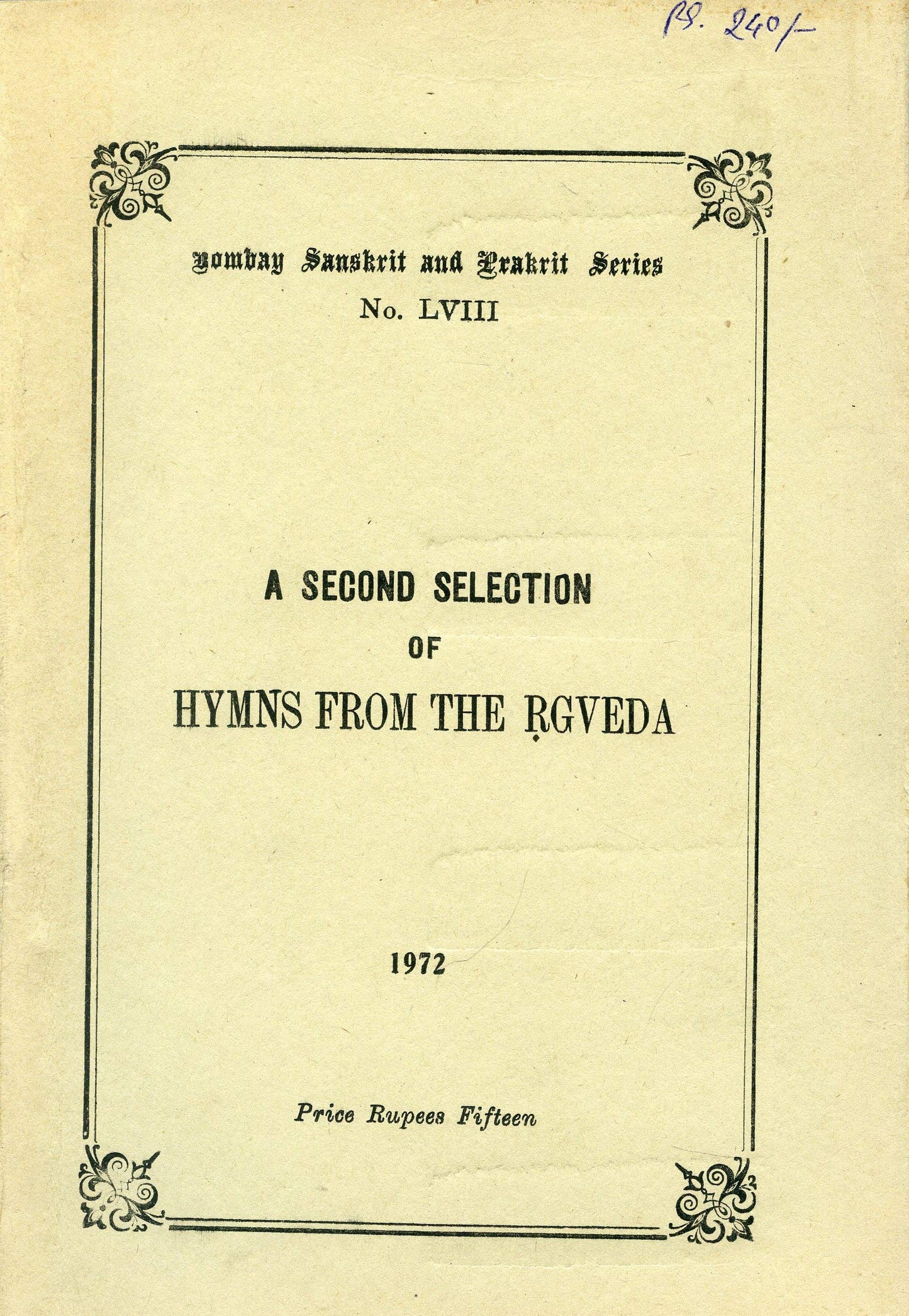 A Second Selection of Hymns from the Rgveda book cover