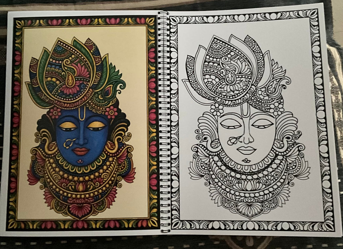 Basic Pichwai Art Course for Beginners | Step-by-Step Learning with Coloring Practice | A4 Size | Premium 200 GSM Paper