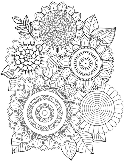 Flowers Adult Colouring Book for Relaxation & Mindfulness | Beautiful Floral Designs to Relieve Stress & Inspire Creativity with Colour