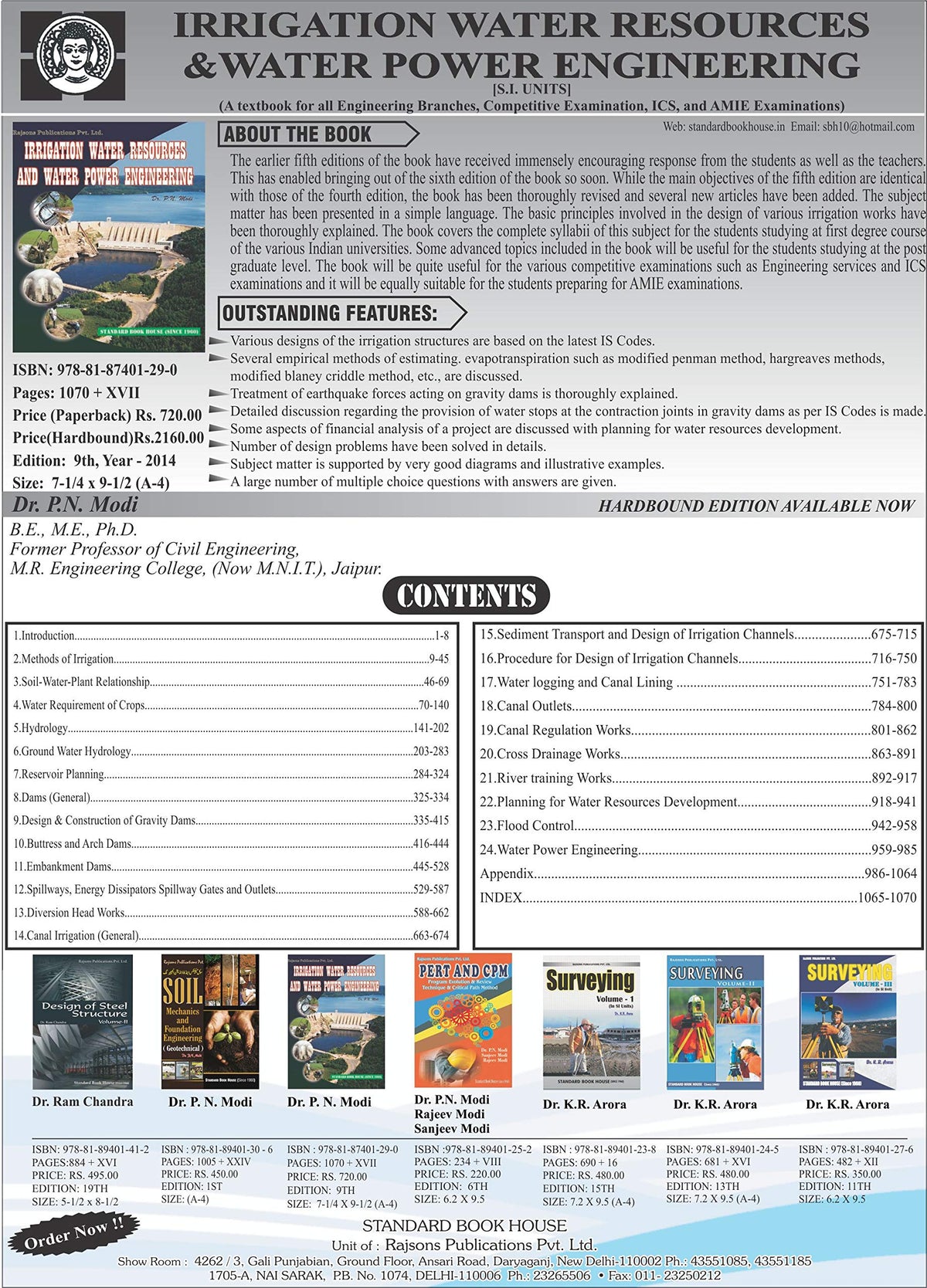 Irrigation Water Resources and Water Power Engineering (ISBN-13: 9788189401290)