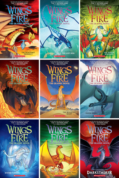 Wings of Fire Graphic Novels (9 Books) Series Set Graphix (Books 1-8 + Darkstalker) | Tui T. Sutherland