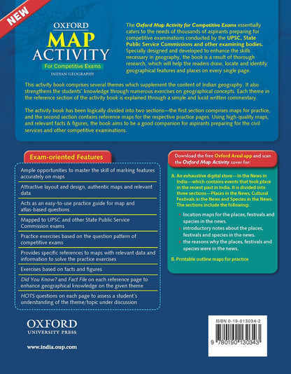 Oxford Map Activity Book For UPSC and Other Exams | Includes Practice Exercises based on questions of competitive exams