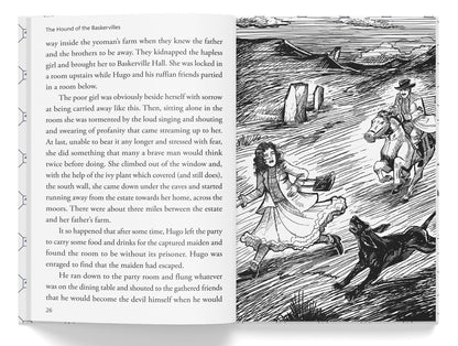 The Hound of the Baskervilles: Illustrated Abridged Children Classics English Novel With Review Questions (Hardback)