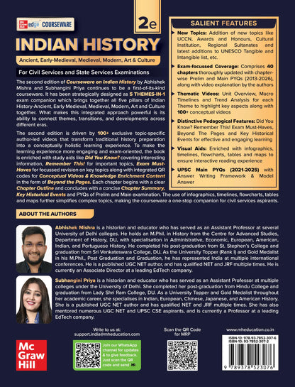 Indian History, 2e for UPSC 2026 by Abhishek Mishra | Chapter-wise 14 Years Online Prelims & Mains PYQs (2013-26) | 100+ Author Videos | 5-Themes-in-1: Ancient, Early-Med, Med, Modern, Art & Culture