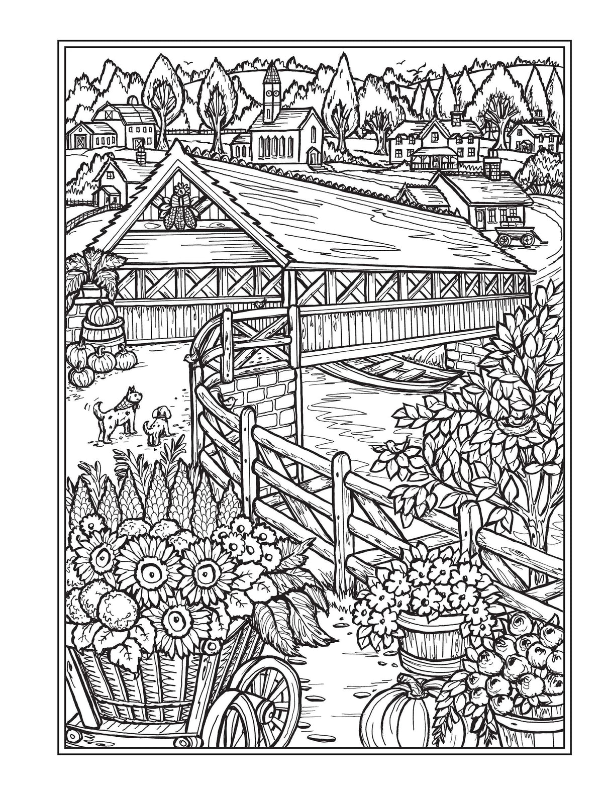 Creative Haven Village Charm Coloring Book