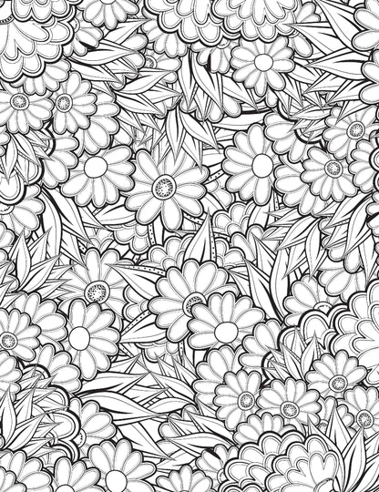 Flowers Adult Colouring Book for Relaxation & Mindfulness | Beautiful Floral Designs to Relieve Stress & Inspire Creativity with Colour