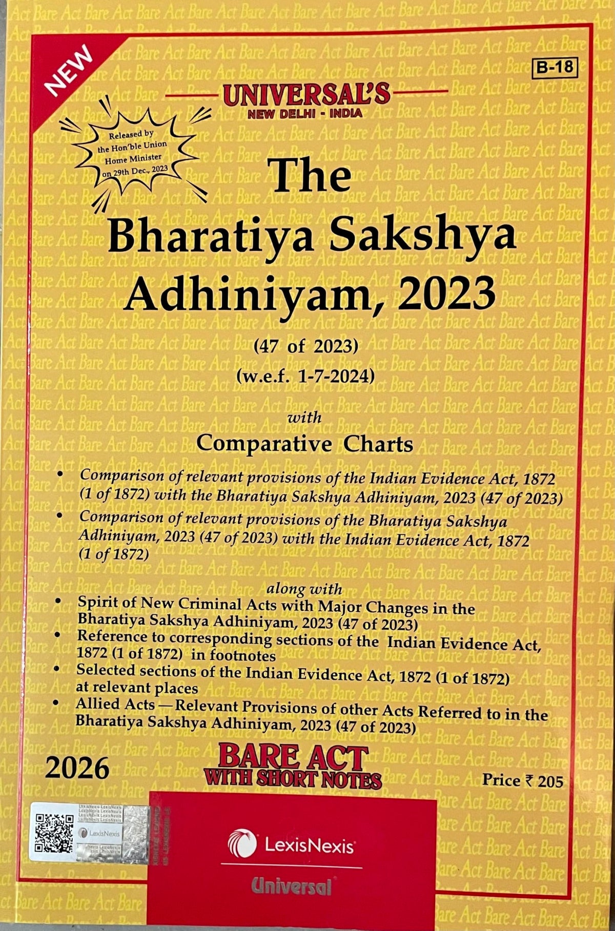 Universal Bhartiya Sakshya Adhiniyam BSA 2026 Bare act latest edition