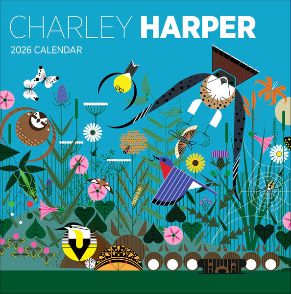 Wall Calendar 2026, Charley Harper Art, 12 Months, Large Grid Design Featuring 12 Artworks