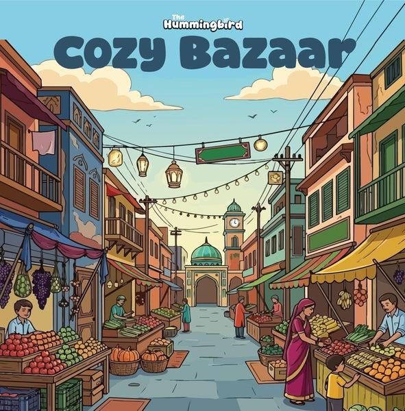 The Hummingbird Cozy Bazaars: A Cozy Coloring Book for Adults Featuring Indian Markets, Flower Bazaars, Spice Markets, Street Vendors, Textile Shops, ... Travel Scenes & Cultural Illustrations