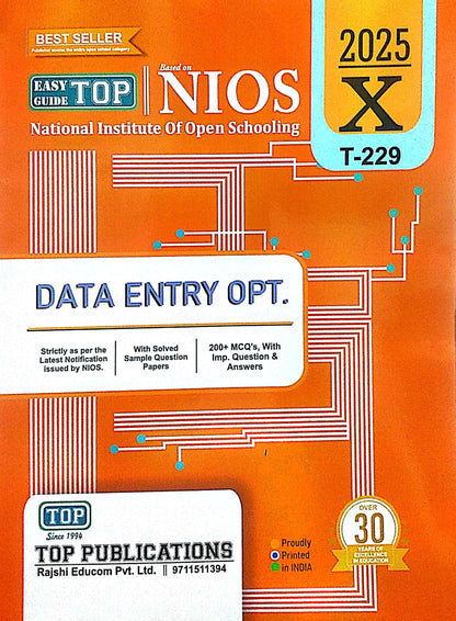 TOP NIOS Class 10 Data Entry Operation T-229 Guide