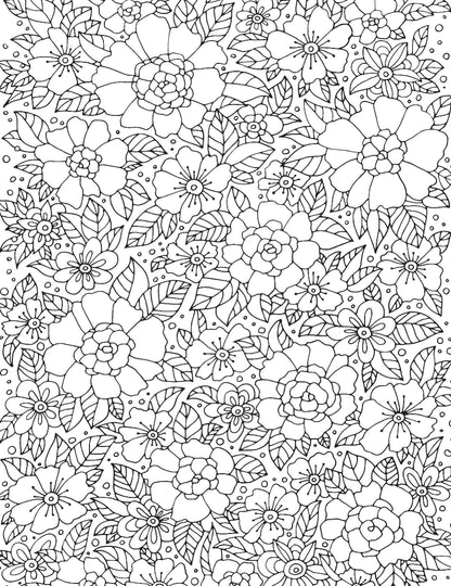 Flowers Adult Colouring Book for Relaxation & Mindfulness | Beautiful Floral Designs to Relieve Stress & Inspire Creativity with Colour