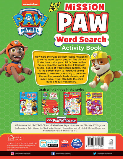 Paw Patrol Mission Paw – Word Search Activity Book | Fun Vocabulary & Puzzle Challenges For Kids | Ages 4–7 | Join The Adventure With Your Favorite Pups