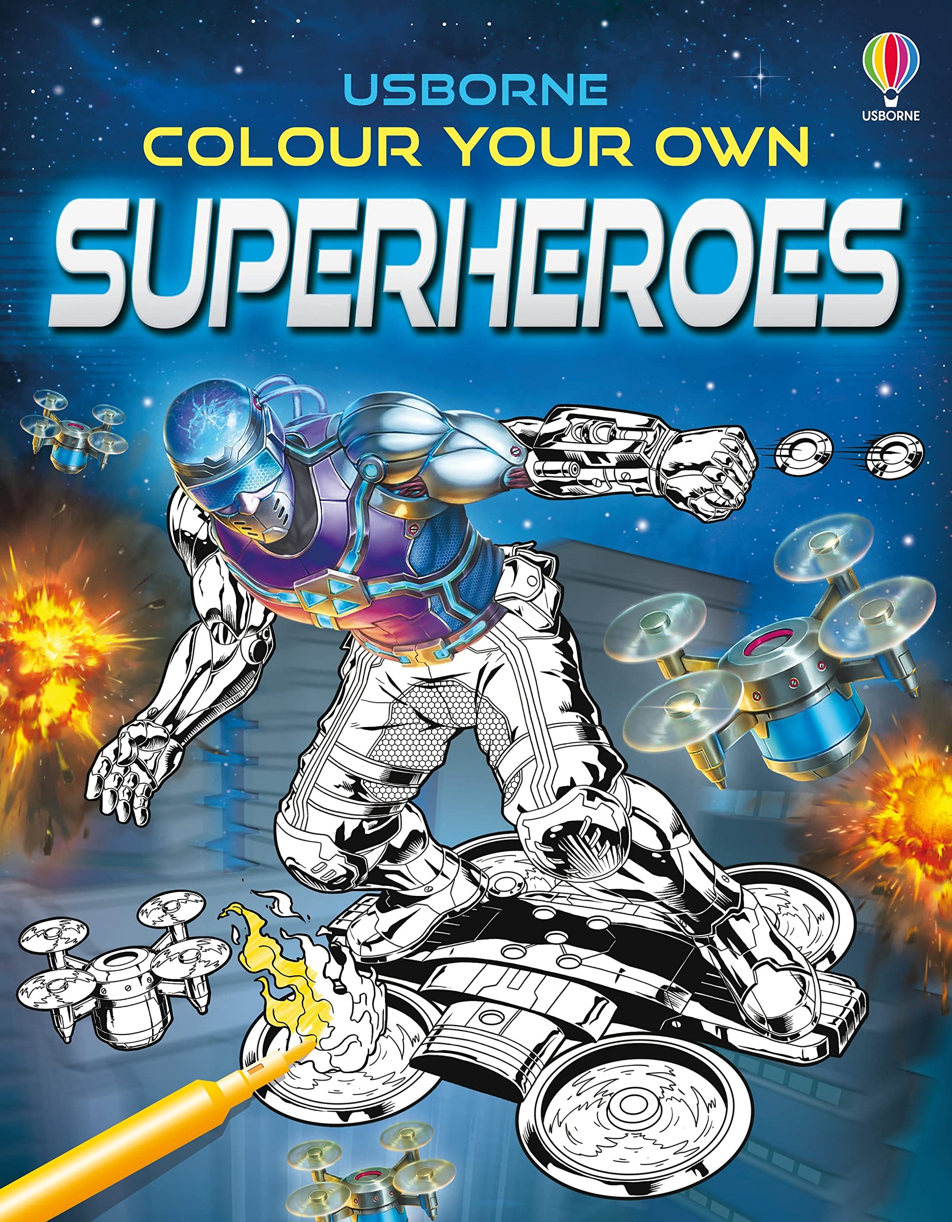 COLOUR YOUR OWN SUPERHEROES book cover