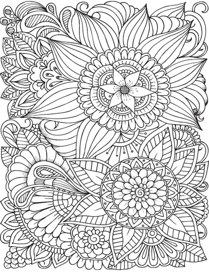 Flowers Adult Colouring Book for Relaxation & Mindfulness | Beautiful Floral Designs to Relieve Stress & Inspire Creativity with Colour