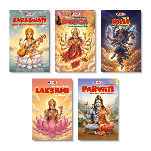 Mythology Books for Kids, Set of 5 Goddesses Books, Durga, Saraswati, Lakshmi, Kali & Parvati, Story Book for Kids
