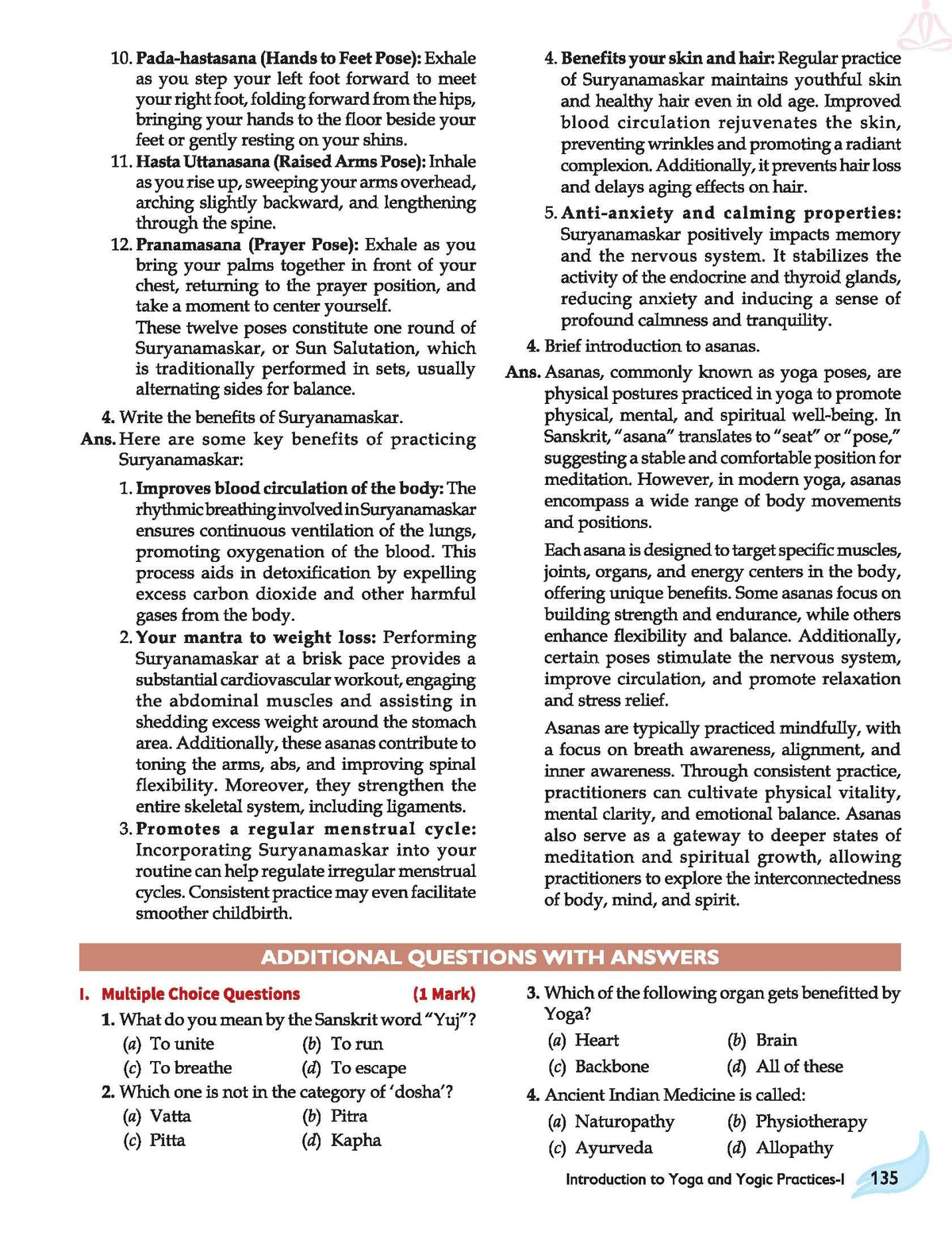 Full Marks Yoga Class 11 | CBSE | Skill Education | Subject Code 841| for CBSE