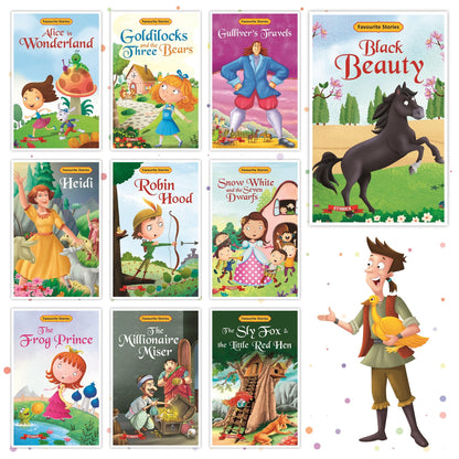 Set of 20 Classic Tales & Favourite Story Books | English Short Stories Books for 3+ | Robin Hood, Snow White, Alice in Wonderland, Aladdin, Alibaba, Jungle Book & Others