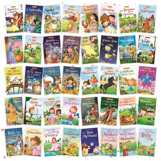 Set 40 Story Books| English Short Stories for 3+ | Cindrella,Rapunzel,Robinhood, Snow White,Pinocchio & Others