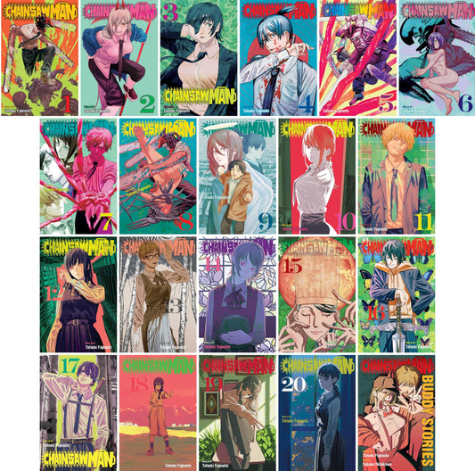 Chainsaw Man Complete Collection (Vol. 1-20 + Buddy Stories), Manga Series Set by Tatsuki Fujimoto (21 Books)