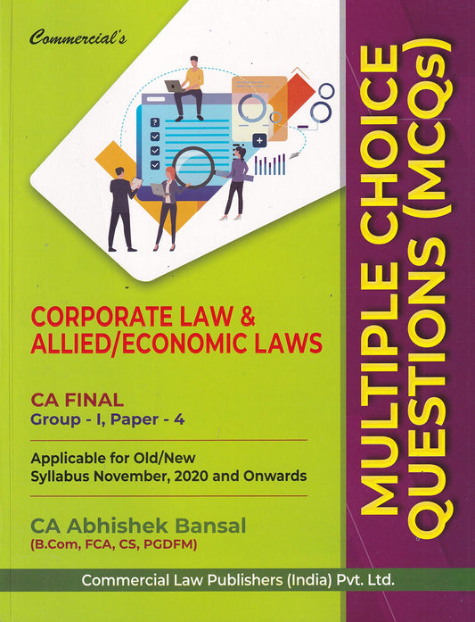 Commercisls Corporate Law & Allied/Economic Laws MCQs CA Final Group-1, Paper-4 book cover