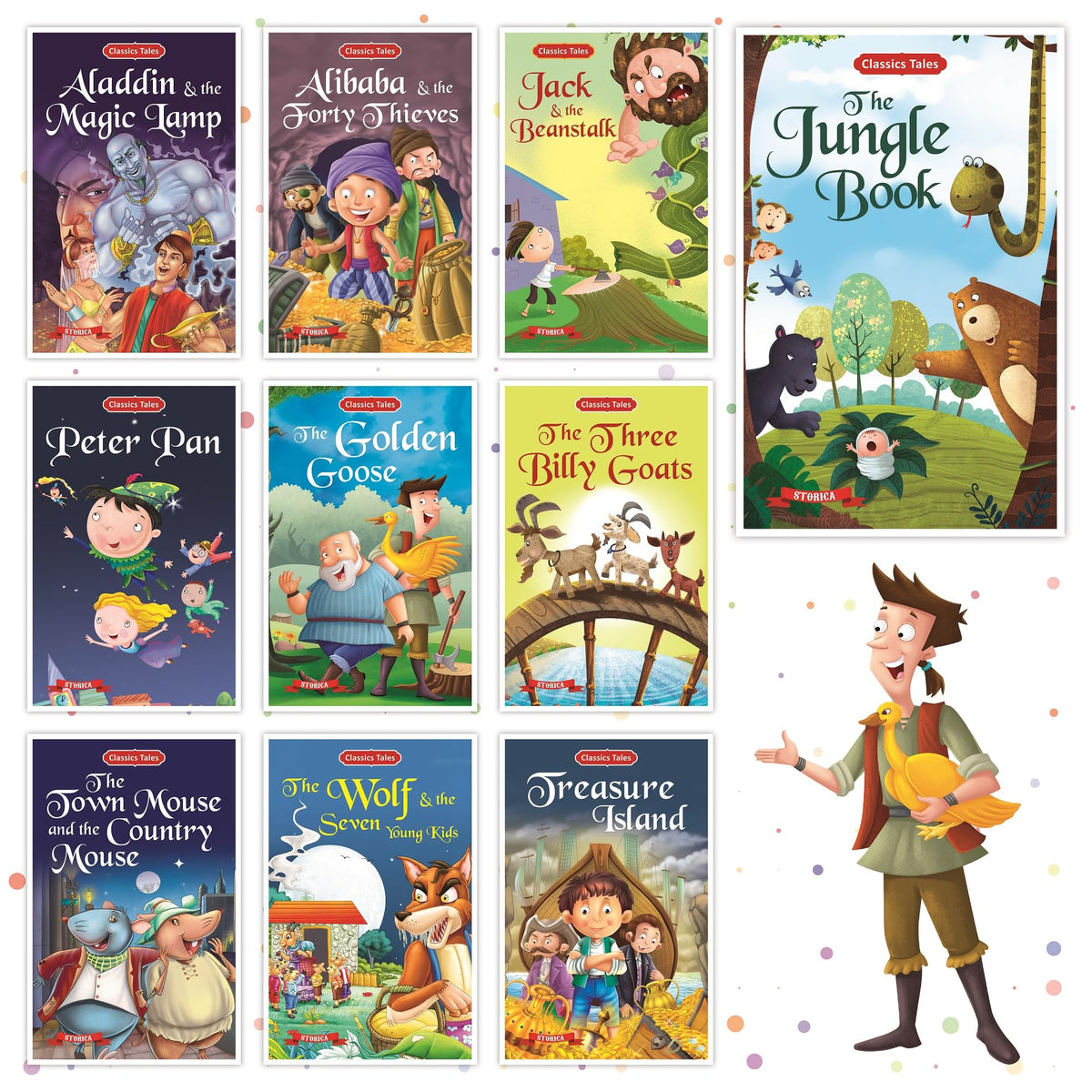 Set of 20 Classic Tales & Favourite Story Books | English Short Stories Books for 3+ | Robin Hood, Snow White, Alice in Wonderland, Aladdin, Alibaba, Jungle Book & Others