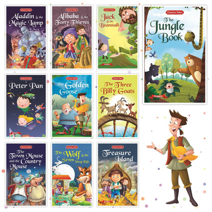 Set of 20 Classic Tales & Favourite Story Books | English Short Stories Books for 3+ | Robin Hood, Snow White, Alice in Wonderland, Aladdin, Alibaba, Jungle Book & Others