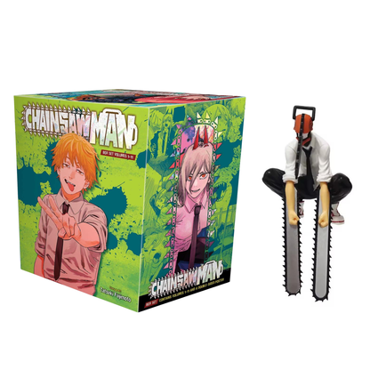 Chainsaw Man Manga Series Collection Volumes 1–11 + Denji Action Figure by Tatsuki Fujimoto