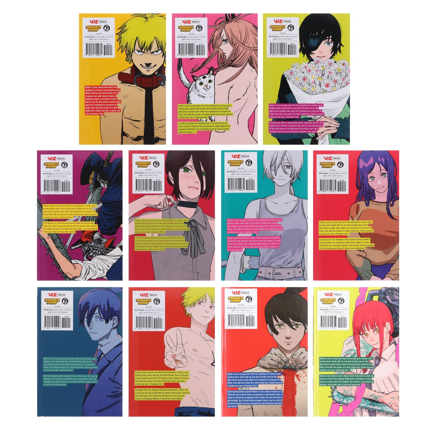 Grid of colorful book covers featuring animated characters with different hairstyles and outfits.