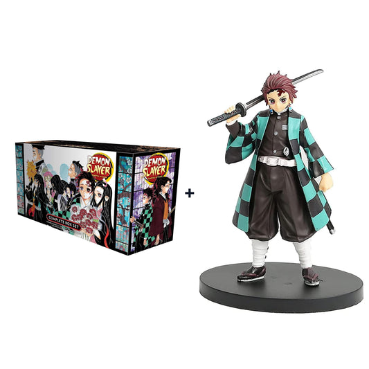 Demon Slayer Manga Series Collection Volumes 1–23 with Tanjiro Q Posket Figure by Koyoharu Gotouge