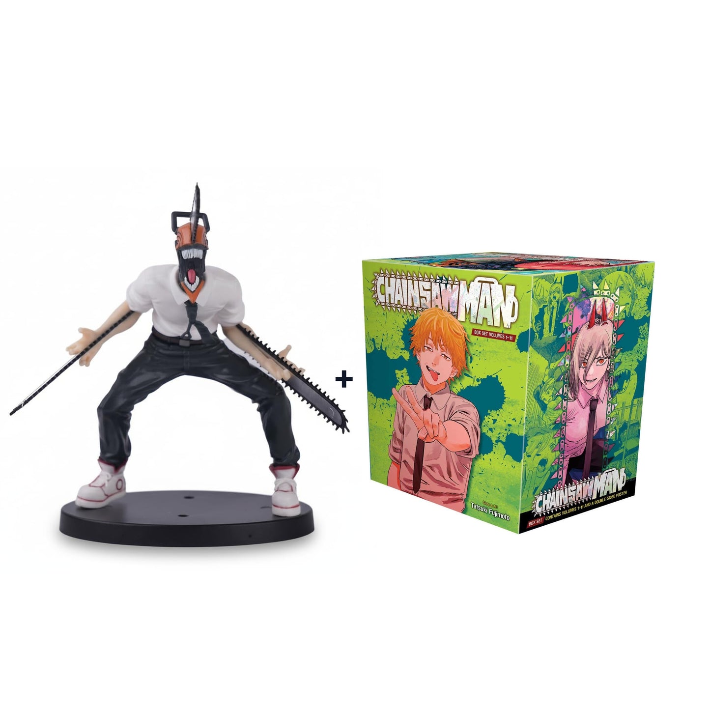 Chainsaw Man Manga Box Set Volumes 1–11 + Denji Action Figure 18cm | Anime Collector Combo