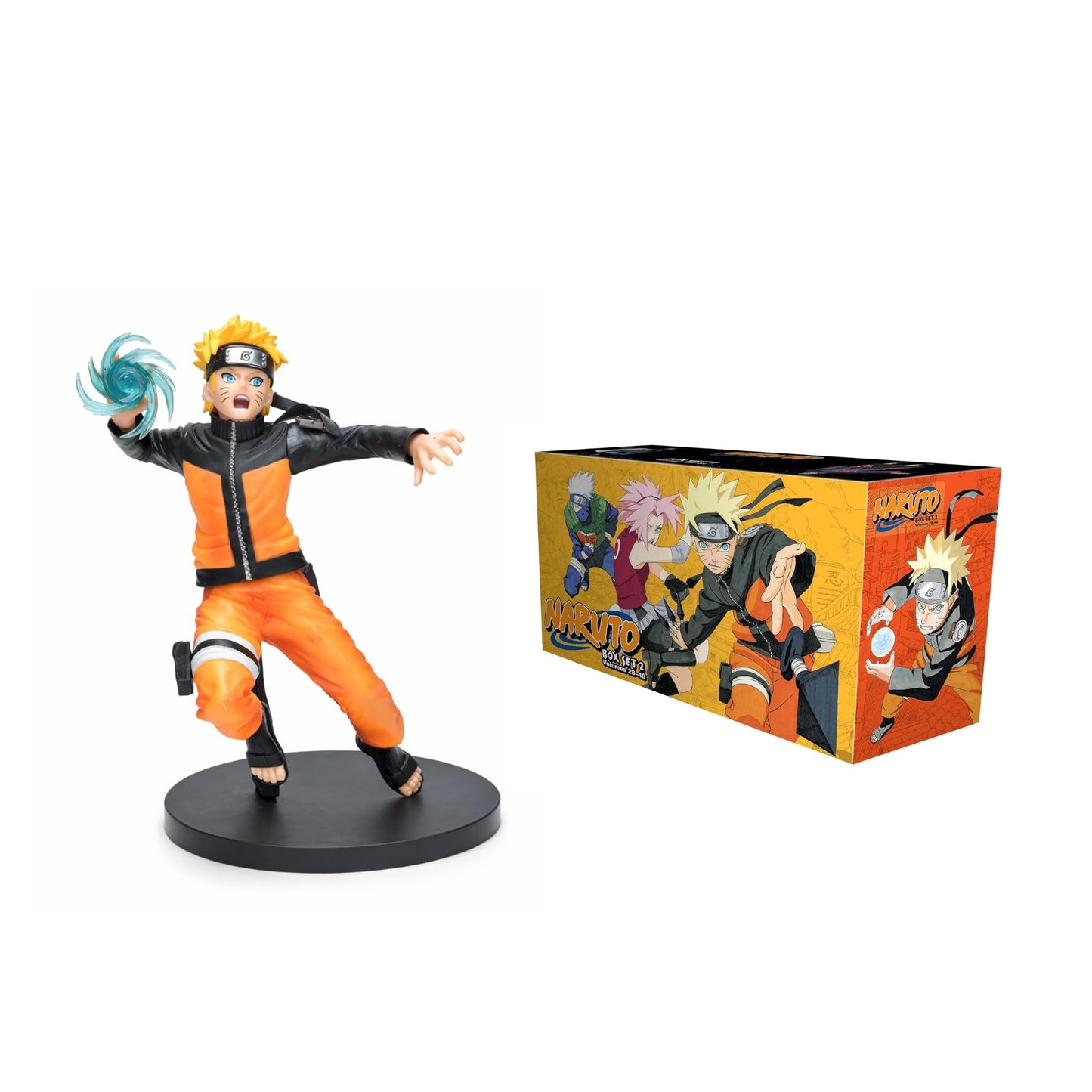 Naruto Manga Box Set Volumes 28–48 + Naruto Fire Ball Action Figure 18cm | Anime Collector Combo